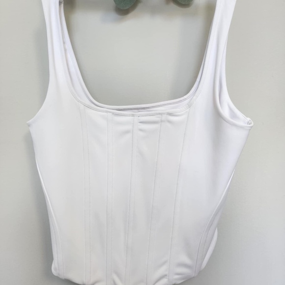 Womens Express Body Contour Corset Compression Crop Tank Top Shirt - Picture 1 of 3